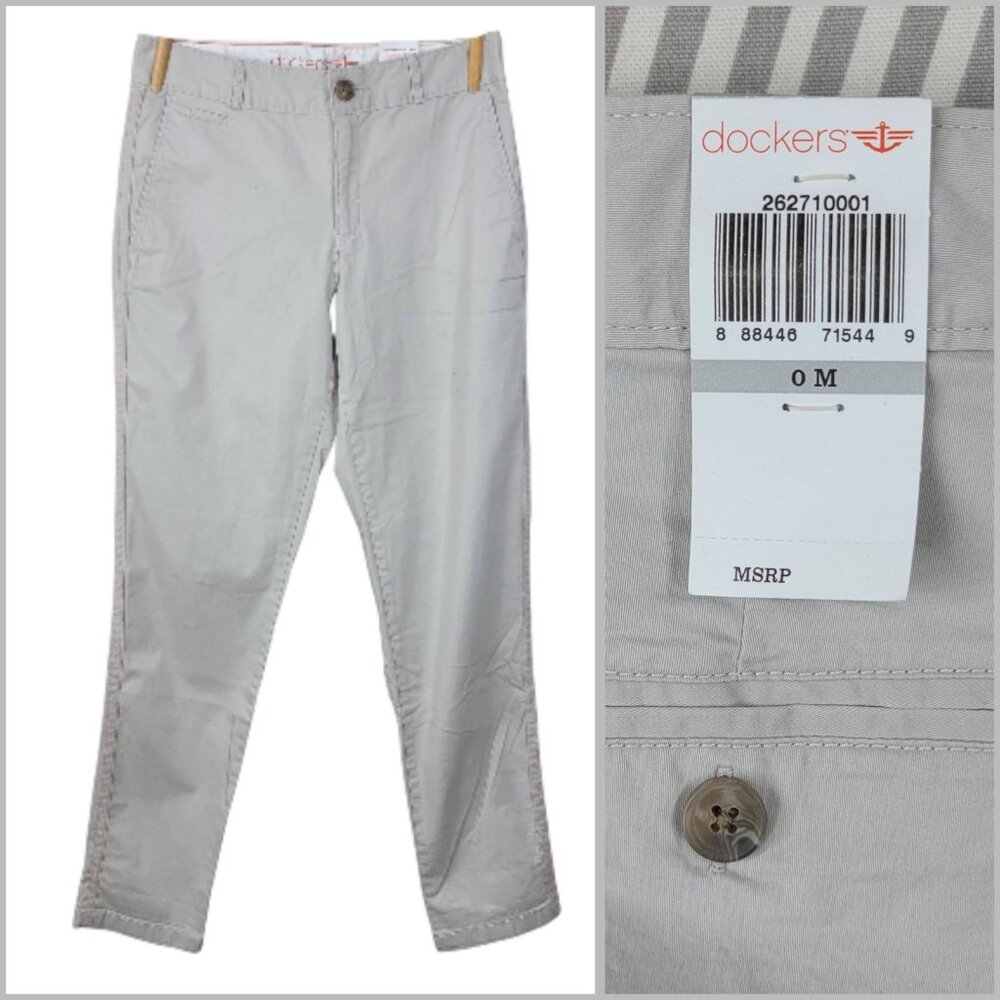 NEW Dockers Khakis Chinos Pants Womens Size 0 30" x 30" Skinny Leg Work